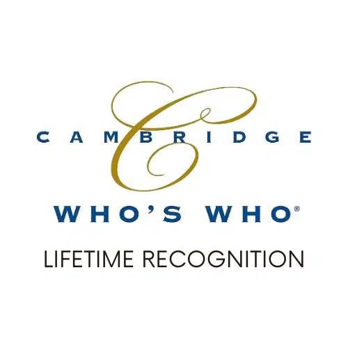 Cambridge Who's Who badge at Body Morph MD.