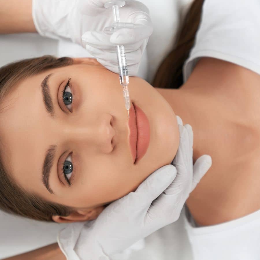 Woman injected with Botox lip flip in Naples, Florida