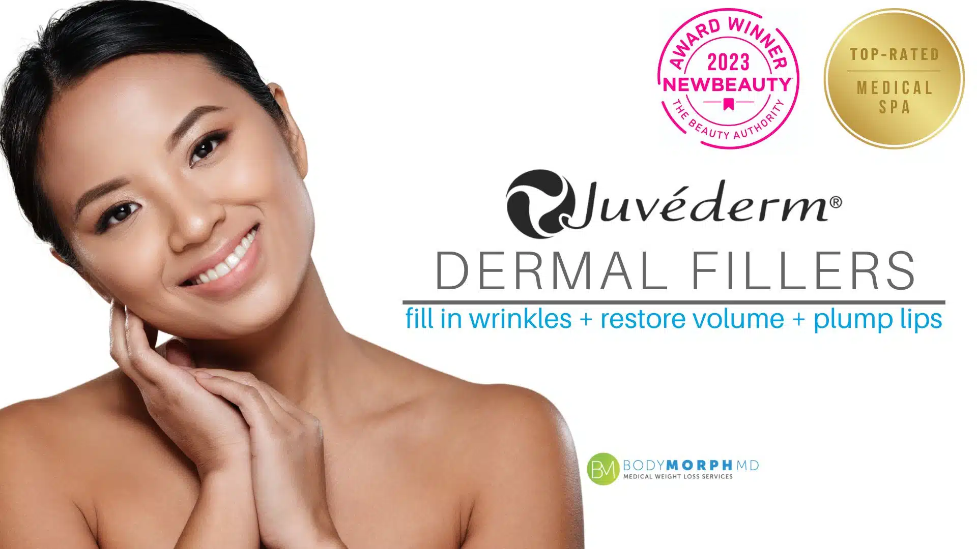 A charming woman with a younger face is promoting dermal fillers in Naples, FL.