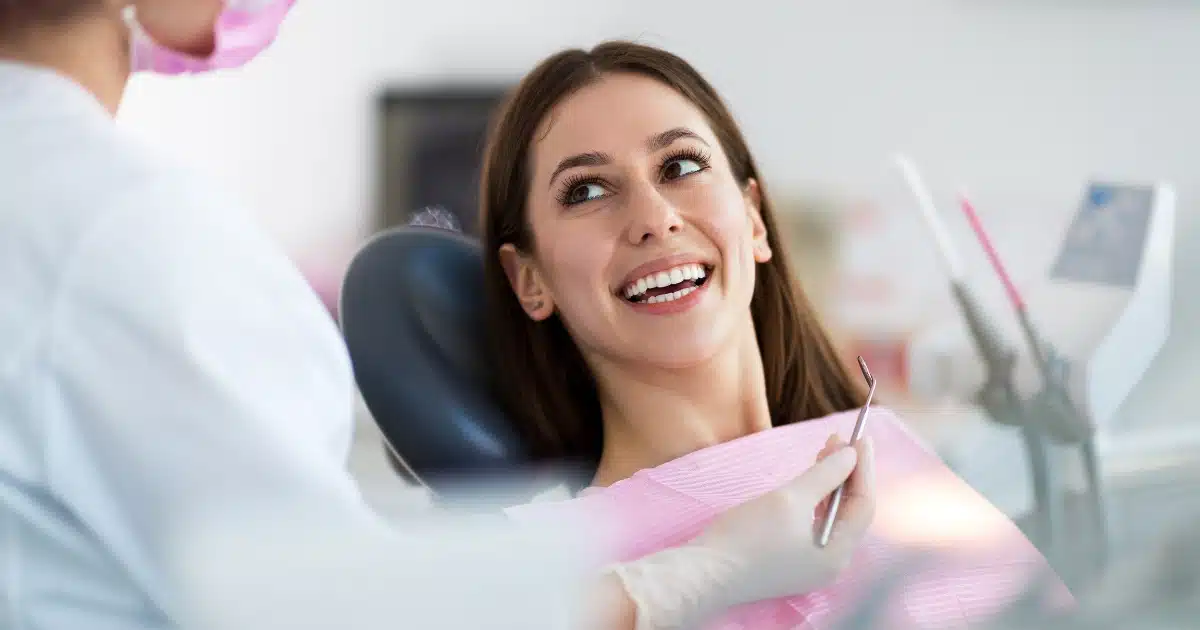 image of a woman at the dentist