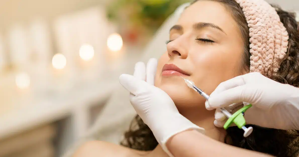 image of a woman getting lip injections