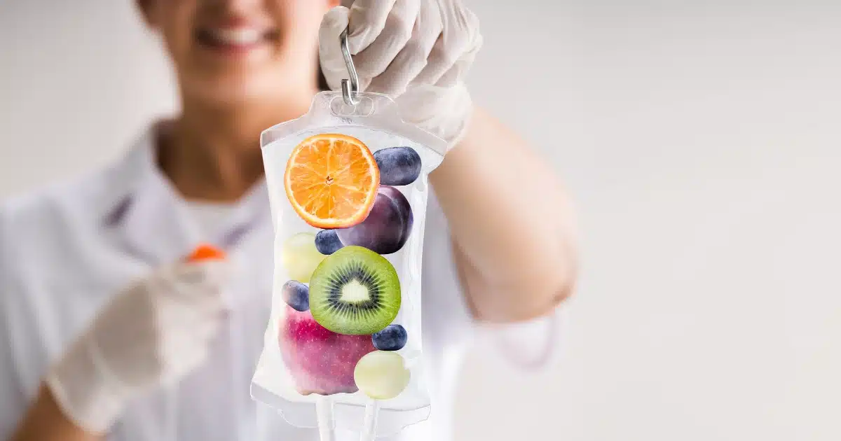 Someone with an IV therapy