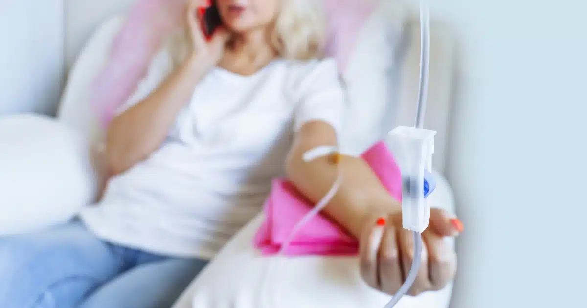 woman getting iv therapy