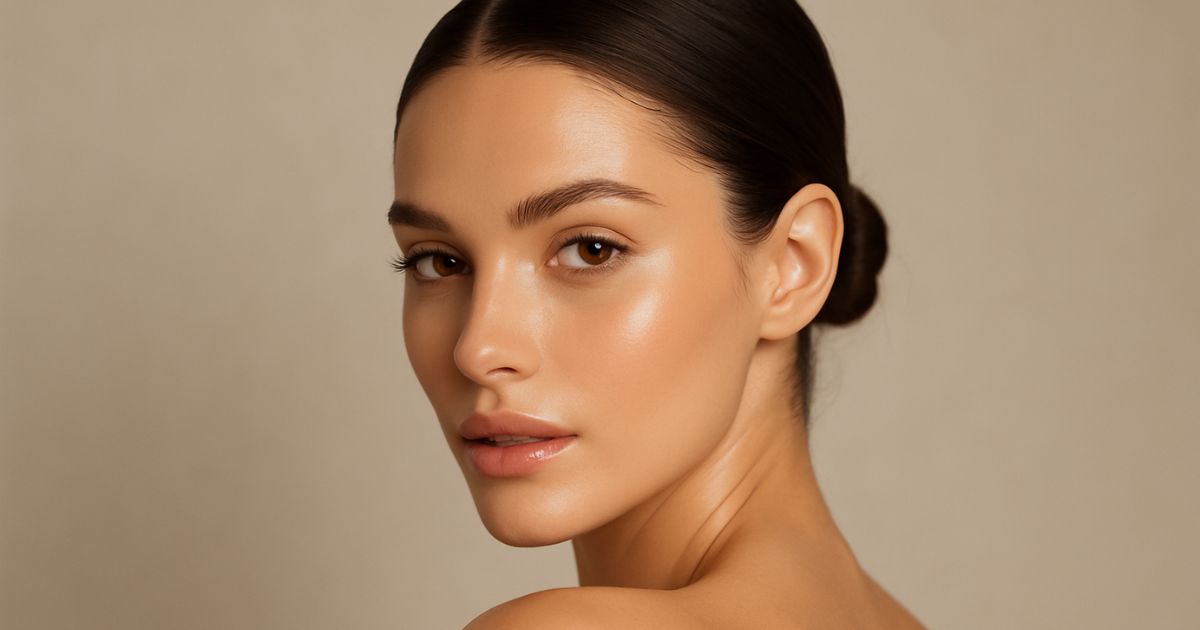 Can Filler Improve Facial Asymmetry? What Facial Balancing Can and Cannot Change 4 Close-up portrait of a woman with glowing skin.